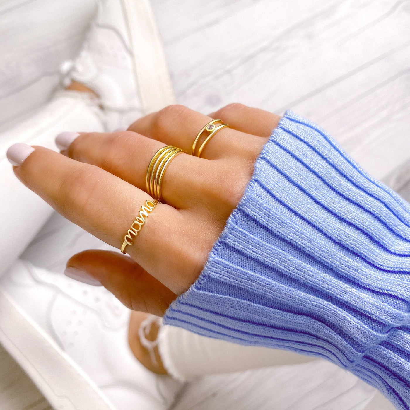 Sterling Silver Mama Ring for Women – Emma Design