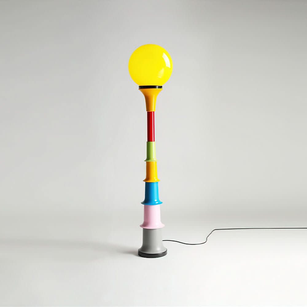 Modern Colorful Floor Lamp with Glass Shade