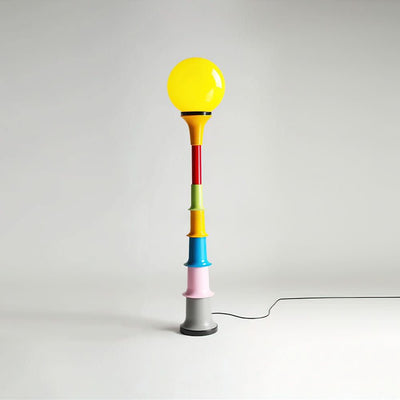 Modern Colorful Floor Lamp with Glass Shade