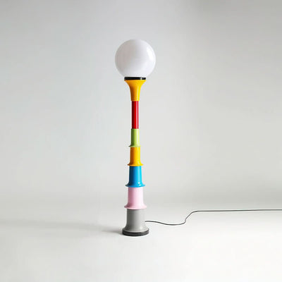 Modern Colorful Floor Lamp with Glass Shade