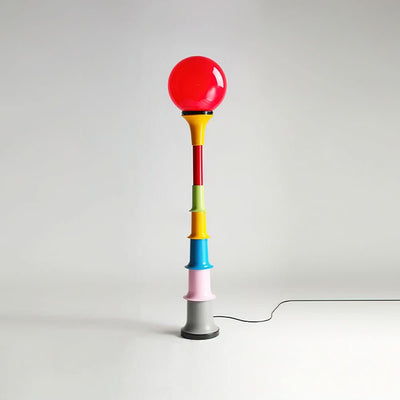 Modern Colorful Floor Lamp with Glass Shade