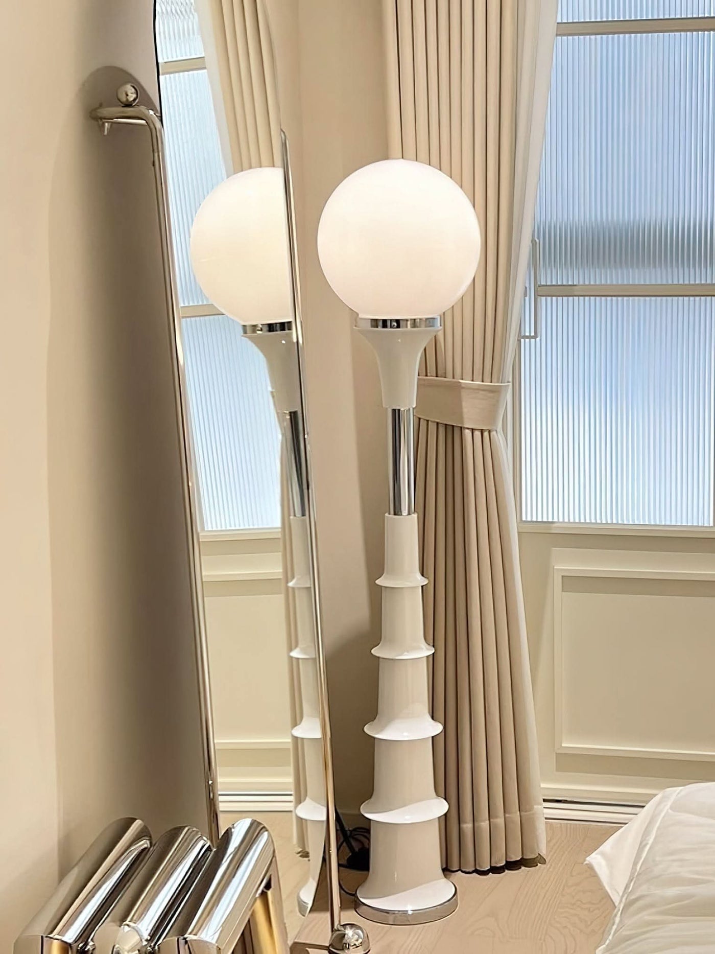 Modern Colorful Floor Lamp with Glass Shade