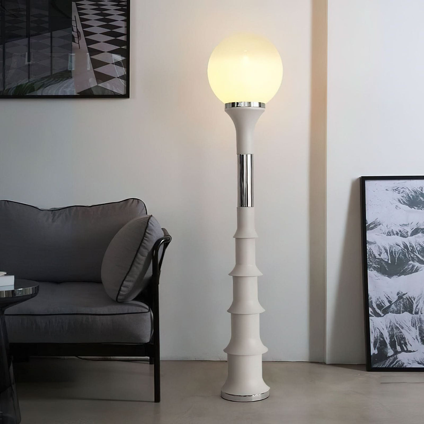 Modern Colorful Floor Lamp with Glass Shade