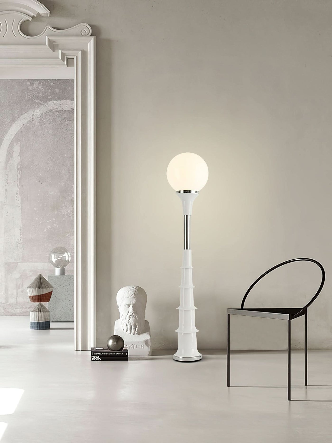 Modern Colorful Floor Lamp with Glass Shade