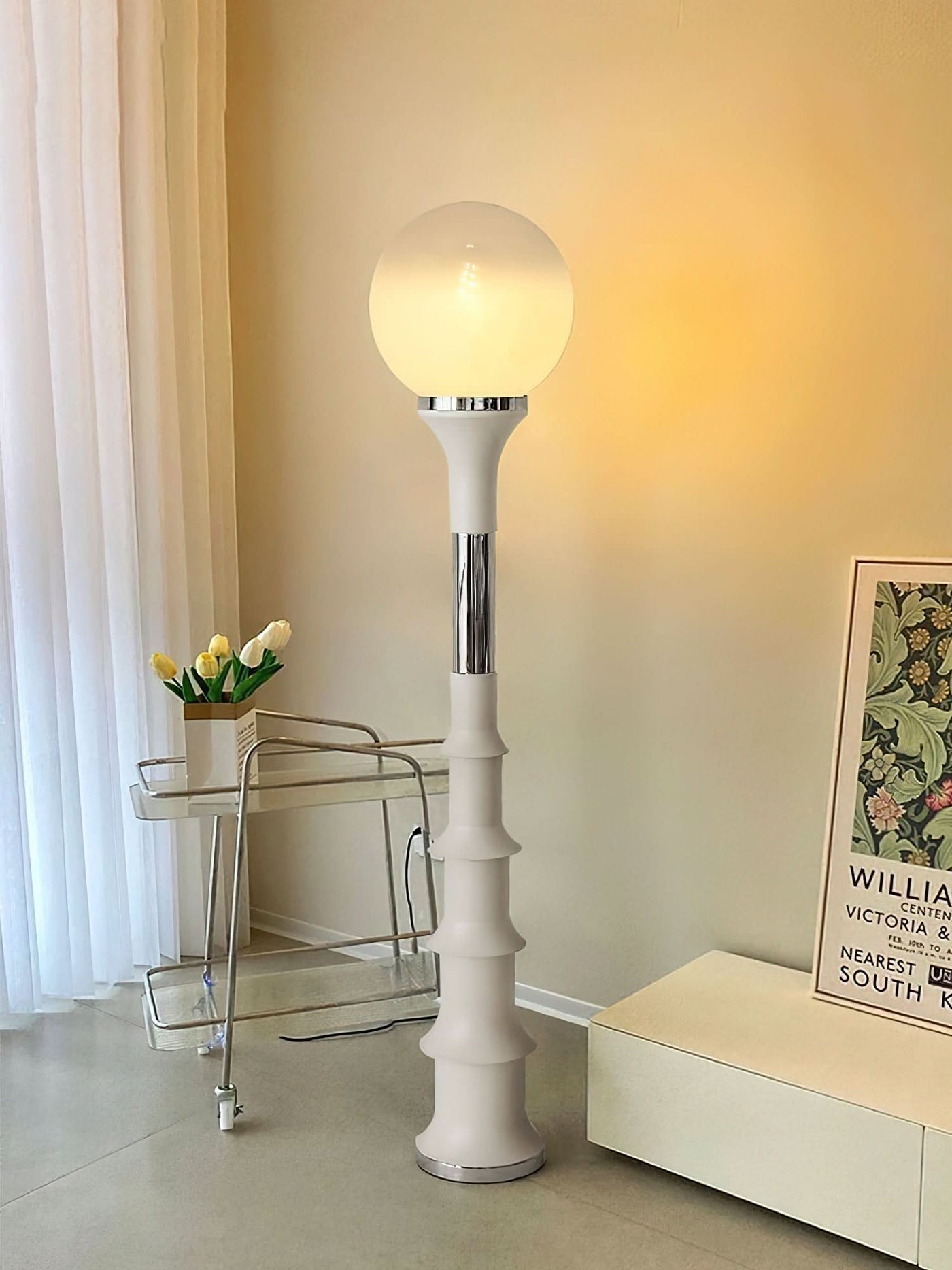 Modern Colorful Floor Lamp with Glass Shade