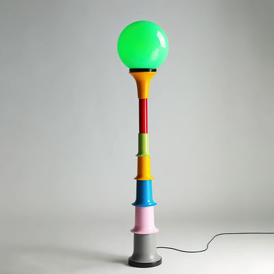 Modern Colorful Floor Lamp with Glass Shade