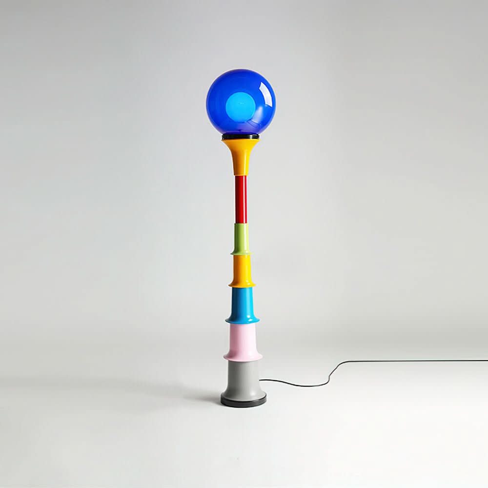 Modern Colorful Floor Lamp with Glass Shade