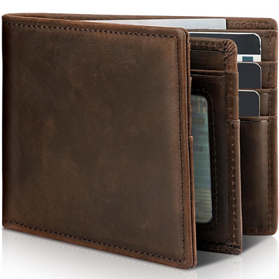 Men's Bifold Genuine Leather RFID Blocking Wallet - StitchCraft