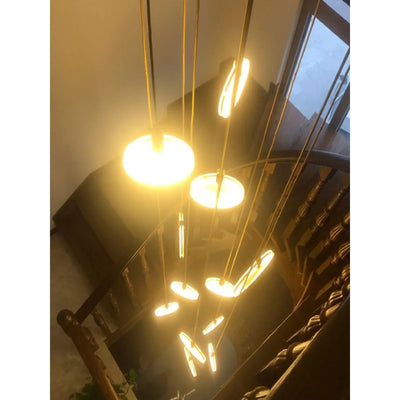 MarbleGlow LED Ring Chandelier – Modern Marble Design