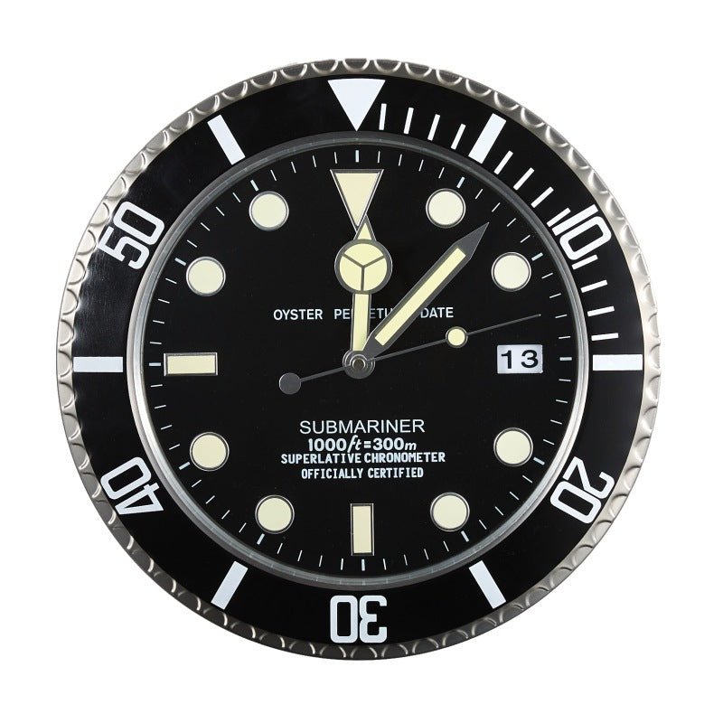 Silent Luminous Wall Clock with Stainless Steel Frame