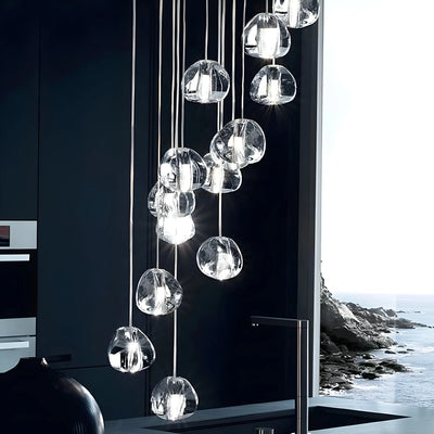 Modern Crystal Chandelier – LED Staircase Pendant Light