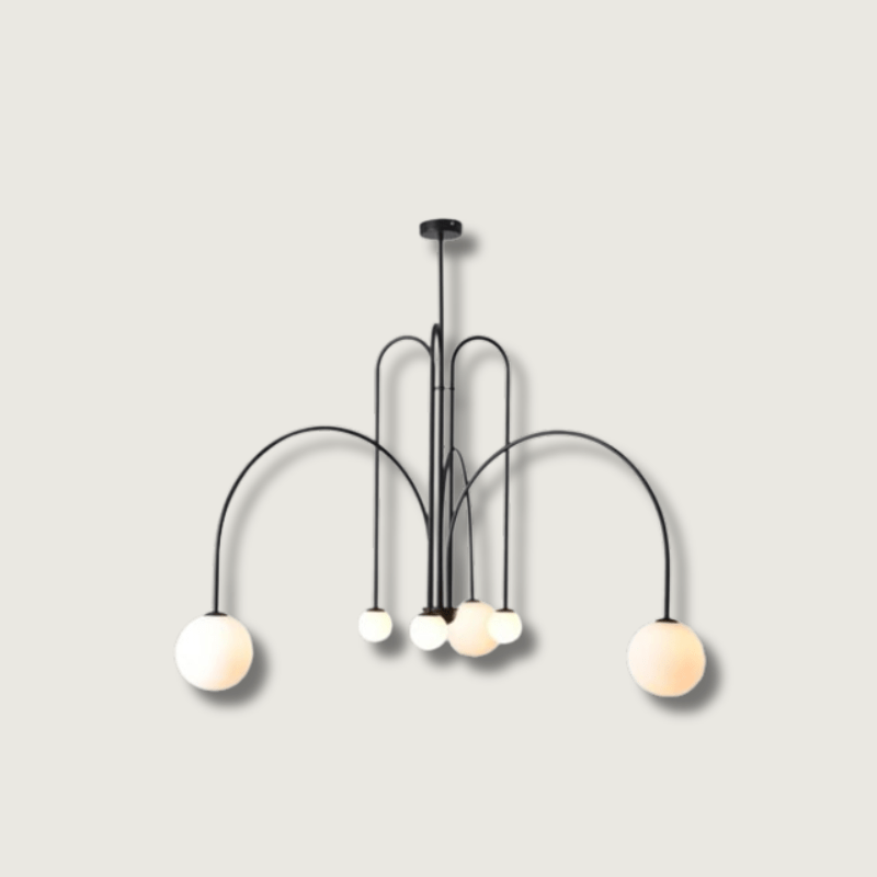 Modern Arc Pendant Chandelier – Iron Curved Light