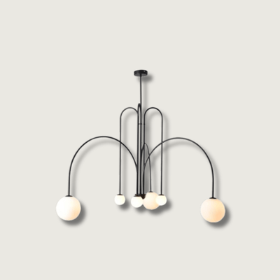 Modern Arc Pendant Chandelier – Iron Curved Light