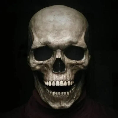 Halloween Skull Mask with Movable Jaw Full Head Latex