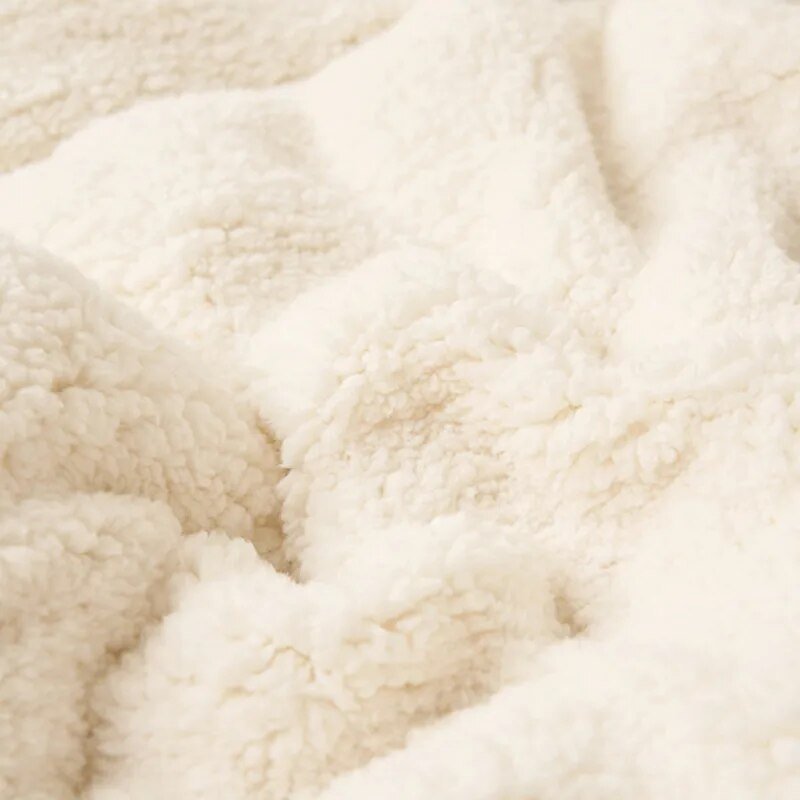 Reversible Sherpa Fleece Blanket for Bed and Sofa