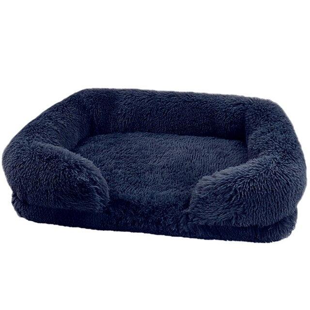 Luxury Fluffy Dog Bed with Washable Cover – Gray