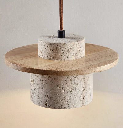 Travertine Hanging Light – Natural Stone Pendant Lamp