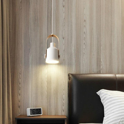 Nordic Wood & Metal Pendant Spotlight – Minimalist Hanging Light