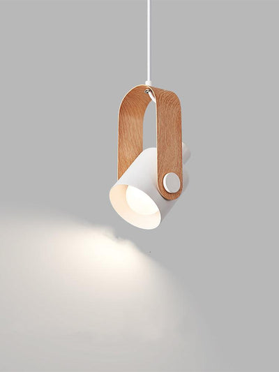 Nordic Wood & Metal Pendant Spotlight – Minimalist Hanging Light