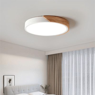 Nordic Wood LED Ceiling Light – Macaron Design, 23–30cm