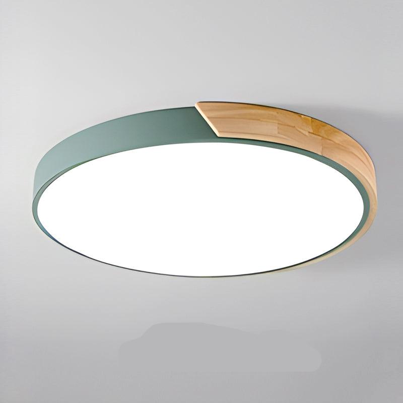 Nordic Wood LED Ceiling Light – Macaron Design, 23–30cm
