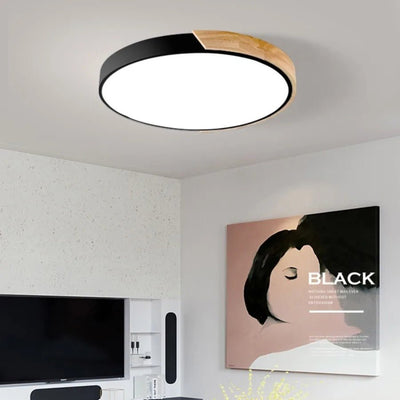 Nordic Wood LED Ceiling Light – Macaron Design, 23–30cm
