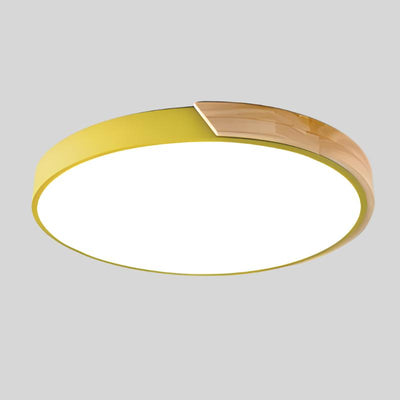 Nordic Wood LED Ceiling Light – Macaron Design, 23–30cm