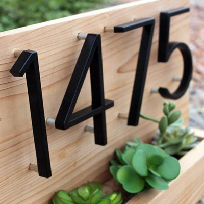 Black house Modern Black Floating House Numbers – Weatherproof Zinc Alloy
