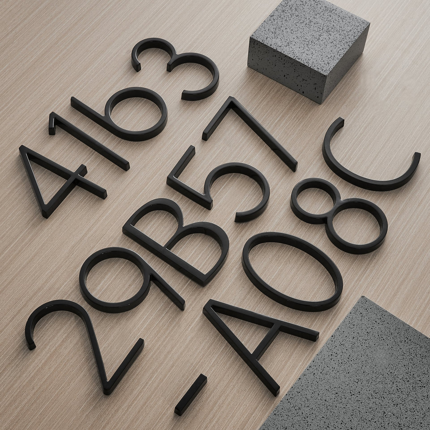 Black house Modern Black Floating House Numbers – Weatherproof Zinc Alloy
