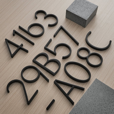 Black house Modern Black Floating House Numbers – Weatherproof Zinc Alloy