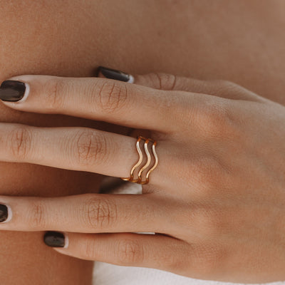 Gold Wave Ring for Women – Nerida Ocean Design