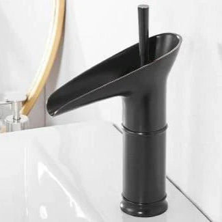 Antique Brass Waterfall Bathroom Sink Faucet