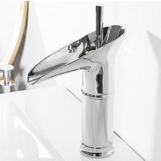 Antique Brass Waterfall Bathroom Sink Faucet