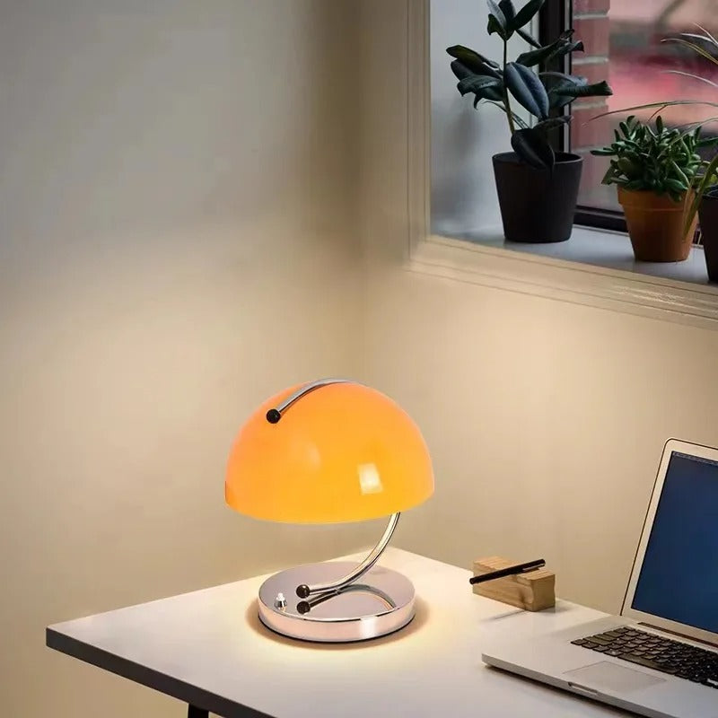 Mushroom Glass Table Lamp in Danish Style