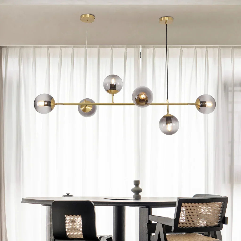 Anzo Glass Orb Pendant Light – E27 Modern Linear Fixture