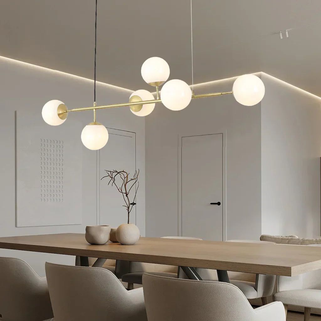 Anzo Glass Orb Pendant Light – E27 Modern Linear Fixture