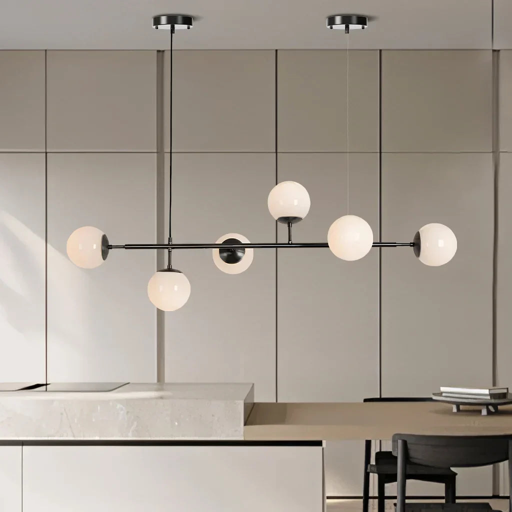 Anzo Glass Orb Pendant Light – E27 Modern Linear Fixture