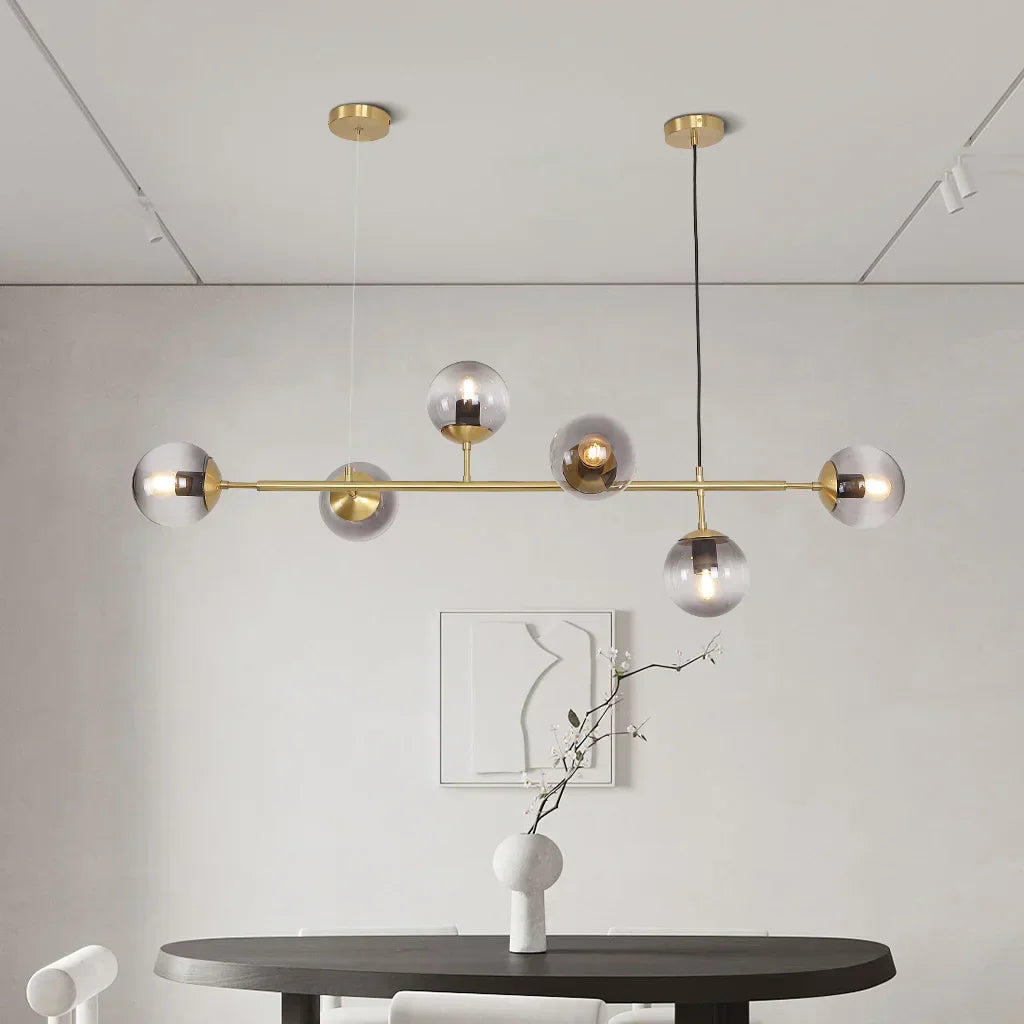 Anzo Glass Orb Pendant Light – E27 Modern Linear Fixture