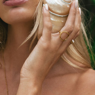 Noa Oval Ring in Gold or Silver Tone Jewelry