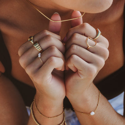 Noa Oval Ring in Gold or Silver Tone Jewelry