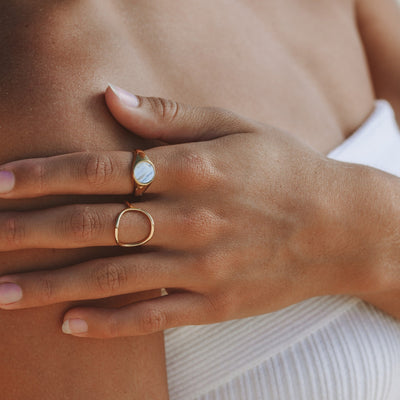 Noa Oval Ring in Gold or Silver Tone Jewelry