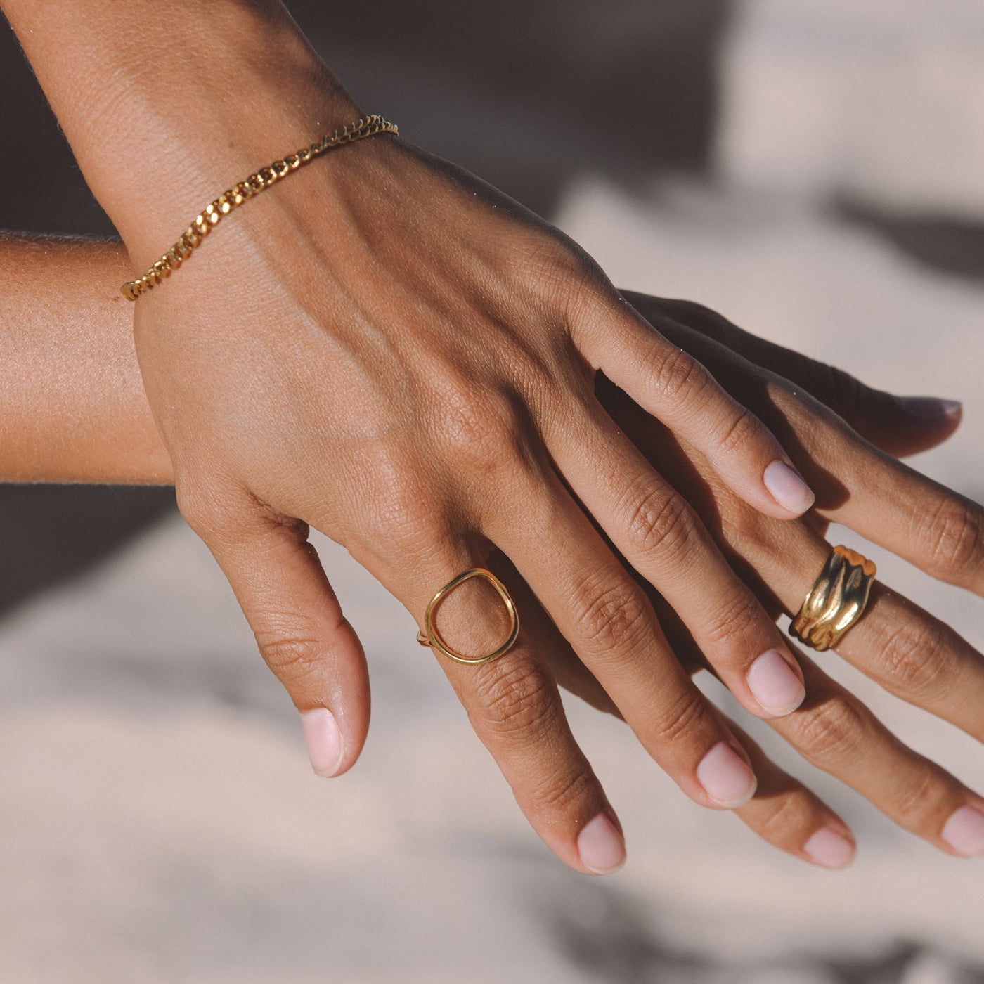 Noa Oval Ring in Gold or Silver Tone Jewelry