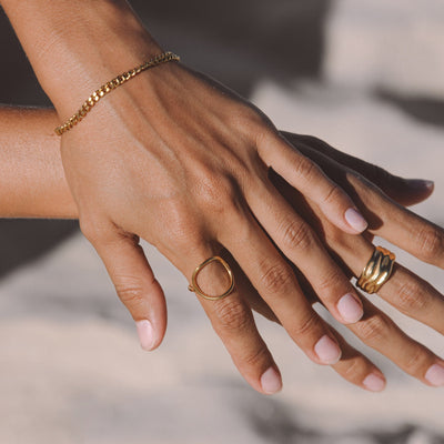 Noa Oval Ring in Gold or Silver Tone Jewelry