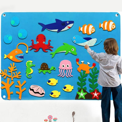 Kids Flannel Board Set with Felt Shapes