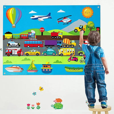 Kids Flannel Board Set with Felt Shapes