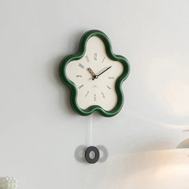 3D Flower Wall Clock with Silent Pendulum