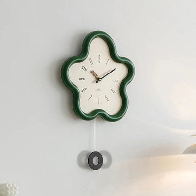 3D Flower Wall Clock with Silent Pendulum