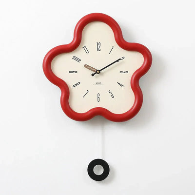 3D Flower Wall Clock with Silent Pendulum