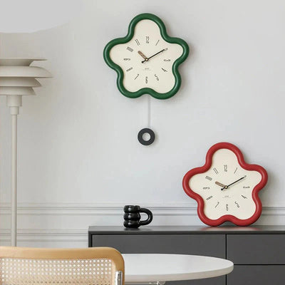 3D Flower Wall Clock with Silent Pendulum