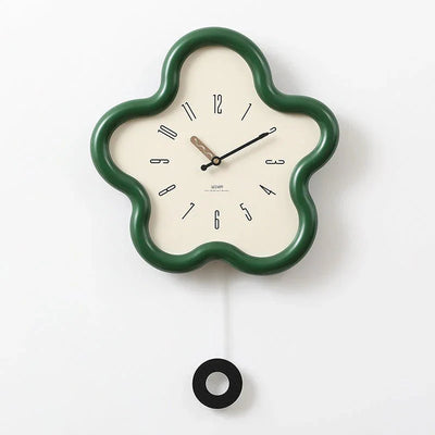 3D Flower Wall Clock with Silent Pendulum